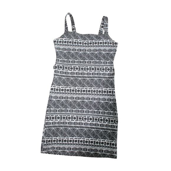 Brandy Melville Black White Tribal Print Bodycon Mini Dress Women’s One Size - Picture 1 of 9